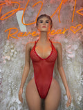 Exotic Dancewear Red Bodysuit Festival Outfit - Ravewear Clubwear Bottle Girl