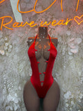 Exotic Dancewear Red Bodysuit Festival Outfit - Ravewear Clubwear Bottle Girl