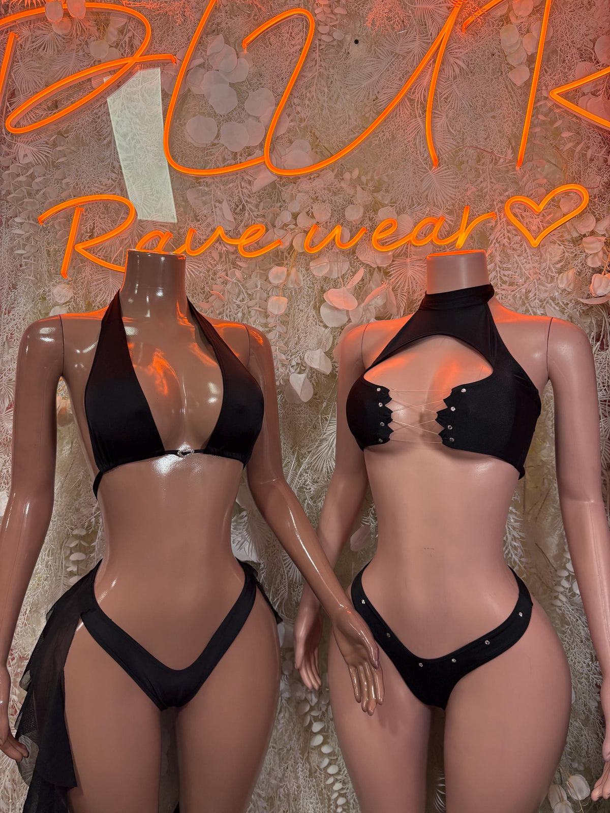 Black Two Piece Set Festival Outfit Dancewear Clubwear - image 3