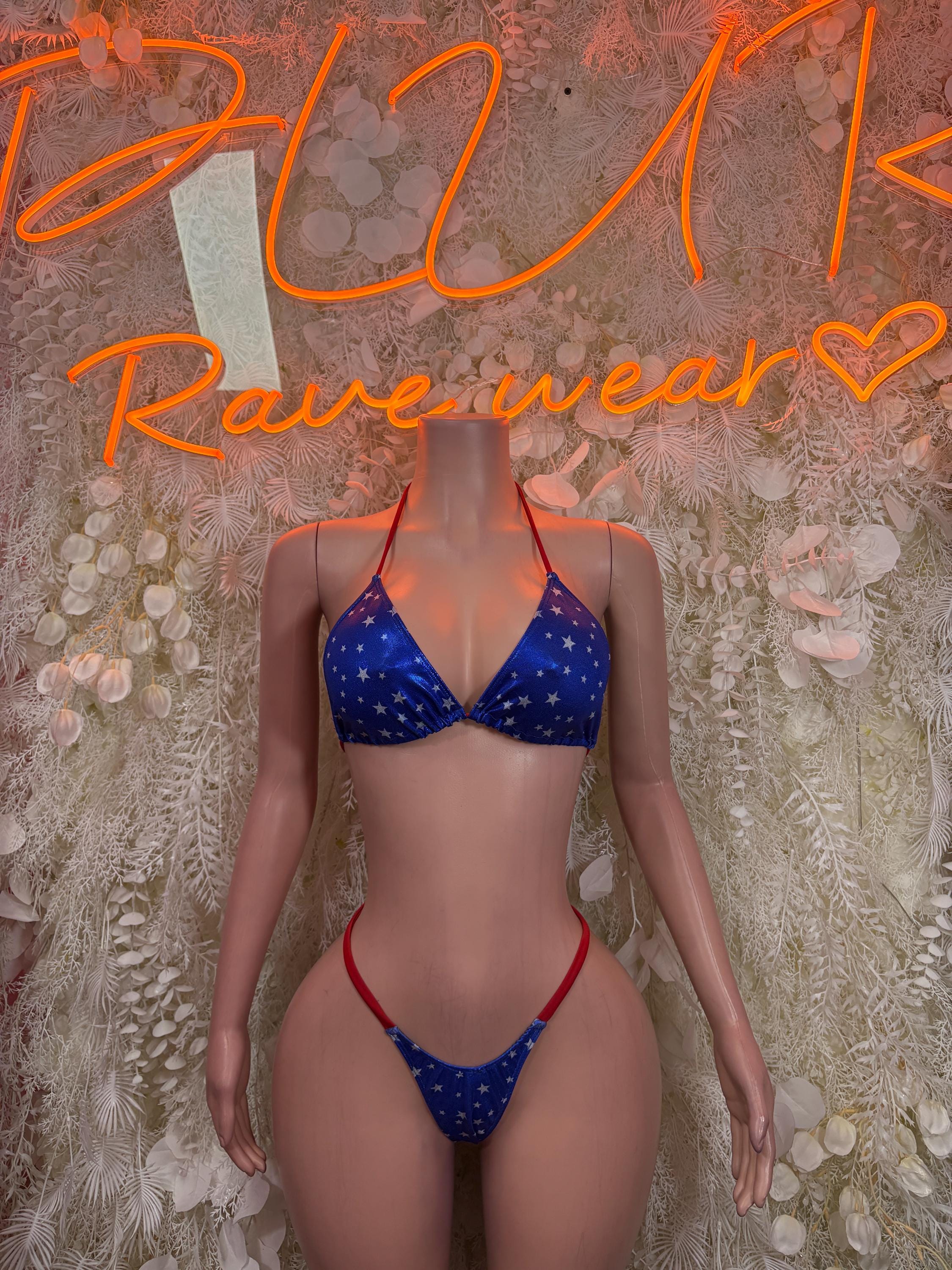 4th of a July Stars Two-Piece Bikini – Patriotic Bartender Beach Swimwear