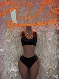 Festival Black Two Piece Set Rave Outfit Dancewear Clubwear