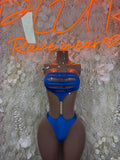 Royal Blue Bikini Set Exotic Dancewear Rave Festival Outfit Women