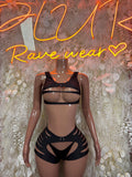 Exotic Dancewear Costume Black Two Piece Festival Rave Outfit Clubwear