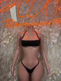 Ravewear Bikini Black Two Piece Festival Rave Outfit Clubwear Dancewear