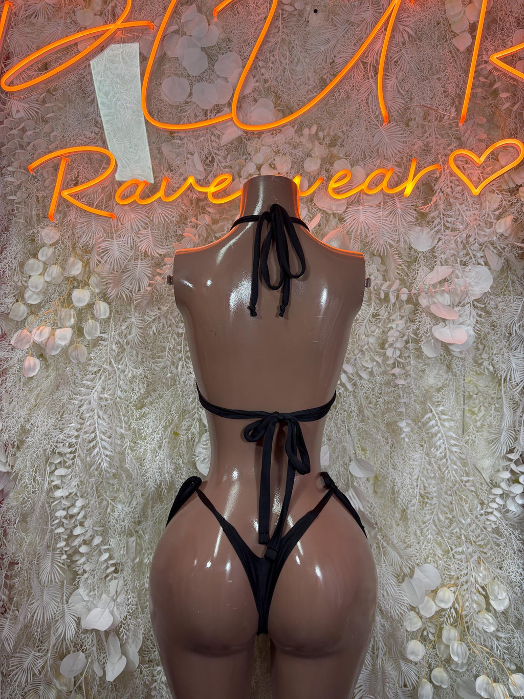 Ravewear Bikini Black Two Piece Festival Rave Outfit Clubwear Dancewear - image 2