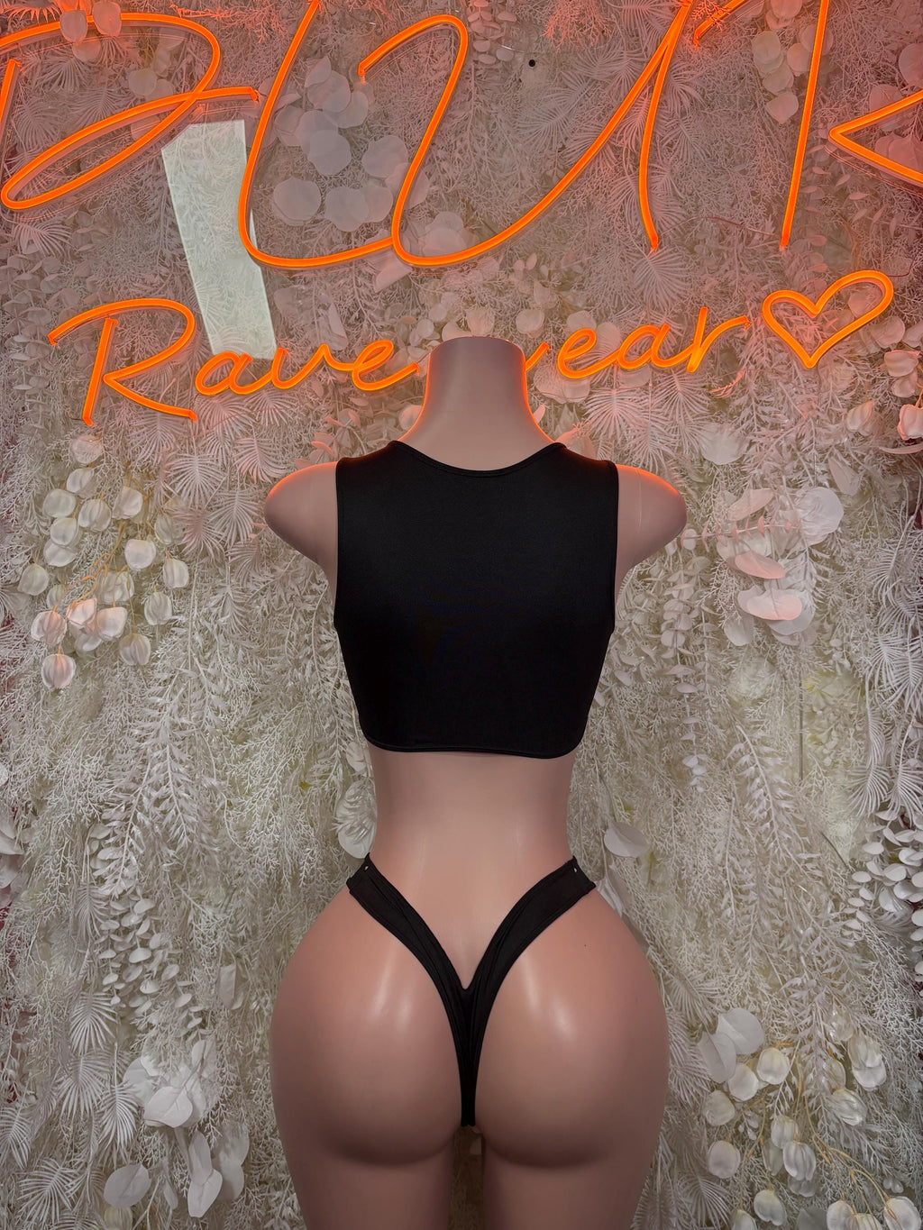 Rave Outfits Black Bikini Two Piece Festival Rave Outfit Clubwear Dancewear - image 3