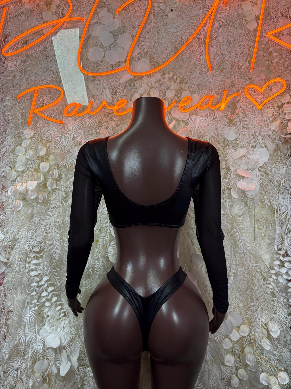 Rave Outfits Black Two Piece Set Festival Rave Outfit Clubwear Dancewear - image 2