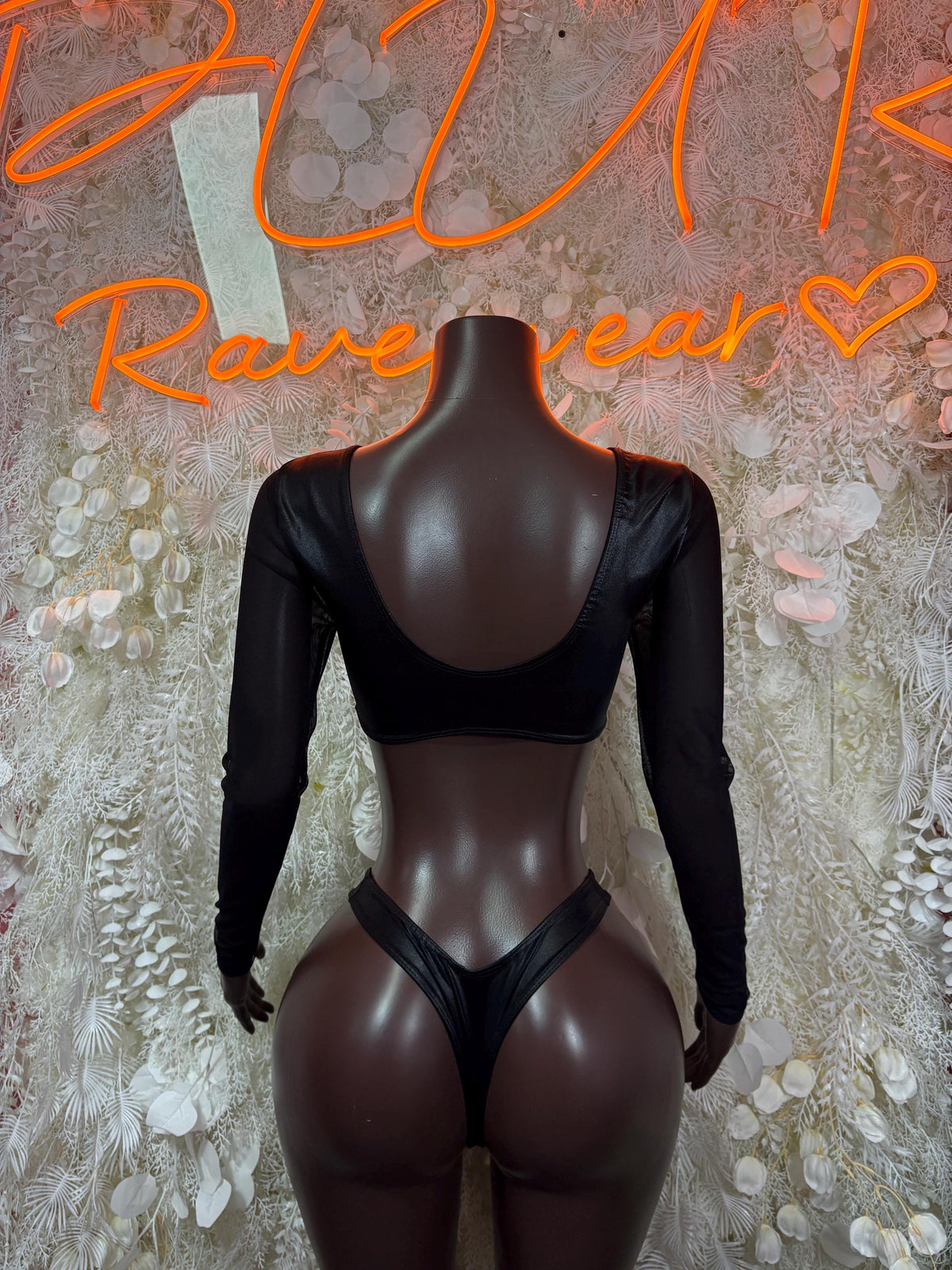 Rave Outfits Black Two Piece Set Festival Rave Outfit Clubwear Dancewear - image 2