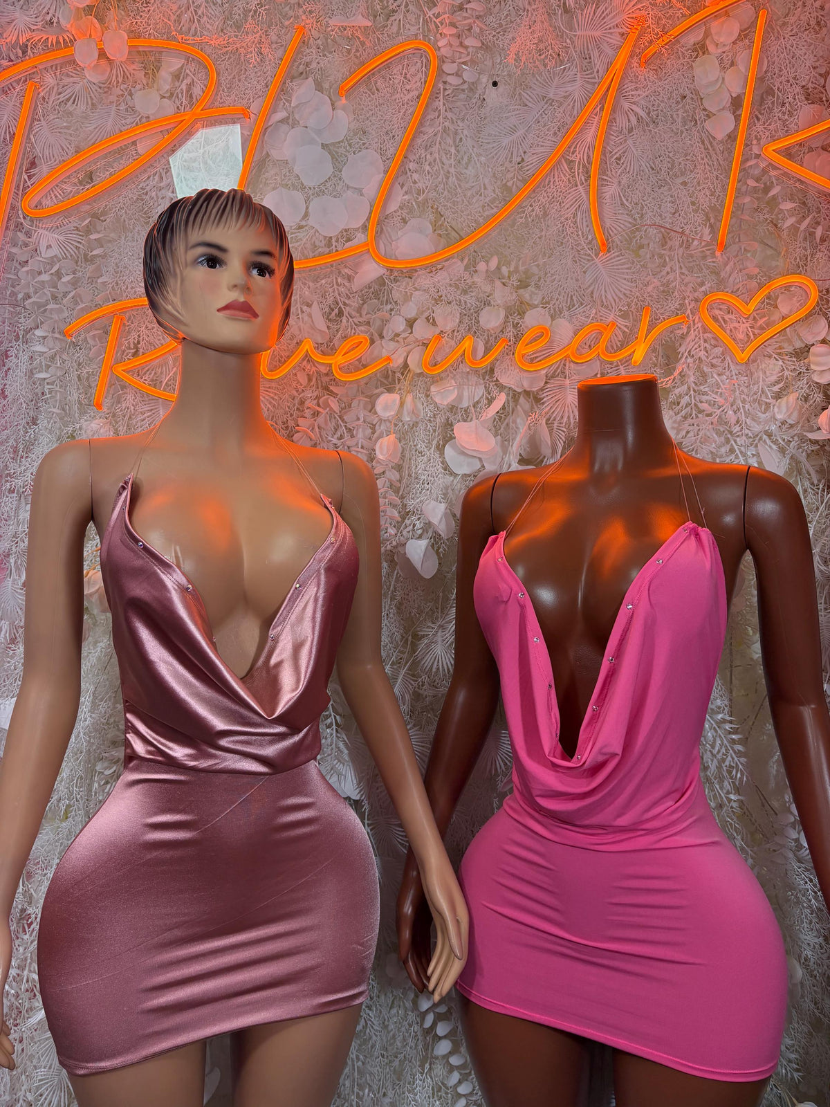 Pink Mini Dress Women - Exotic Dancewear Clubwear Party Bodycon Club Night Out Dress - image 2