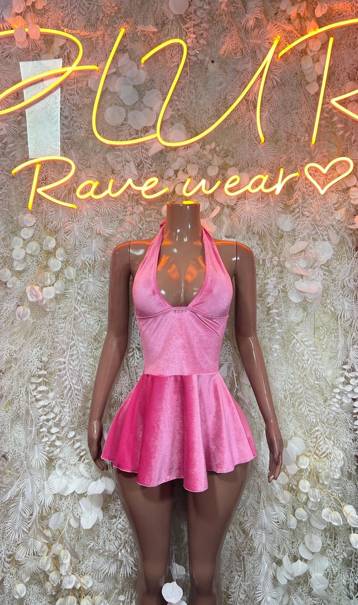 Pink Velvet Mini Dress Women - Exotic Dancewear Clubwear Party Bodycon Club Night Out Dress