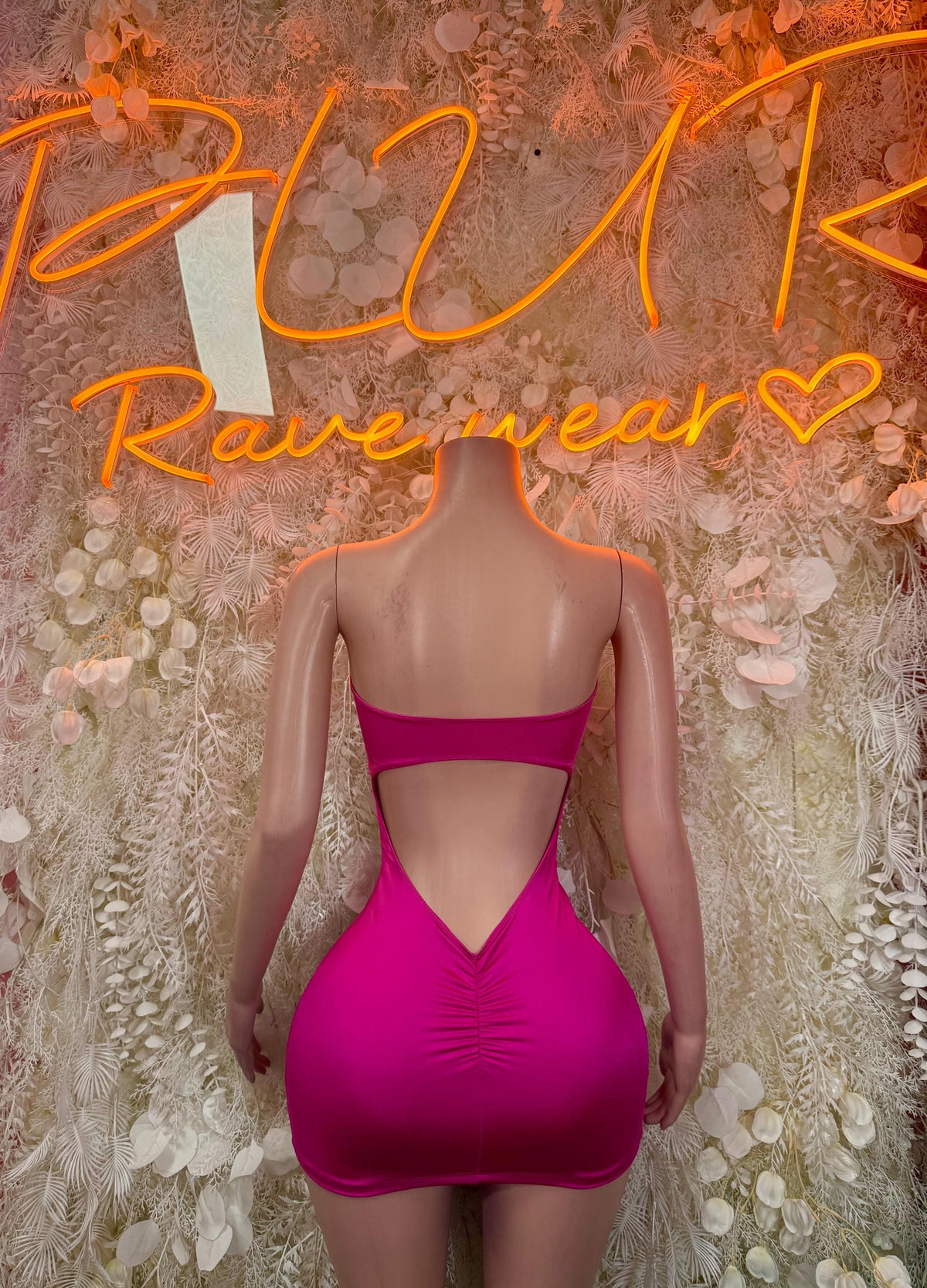 Pink Mini Dress Women - Exotic Dancewear Clubwear Party Bodycon Club Night Out Dress - image 2