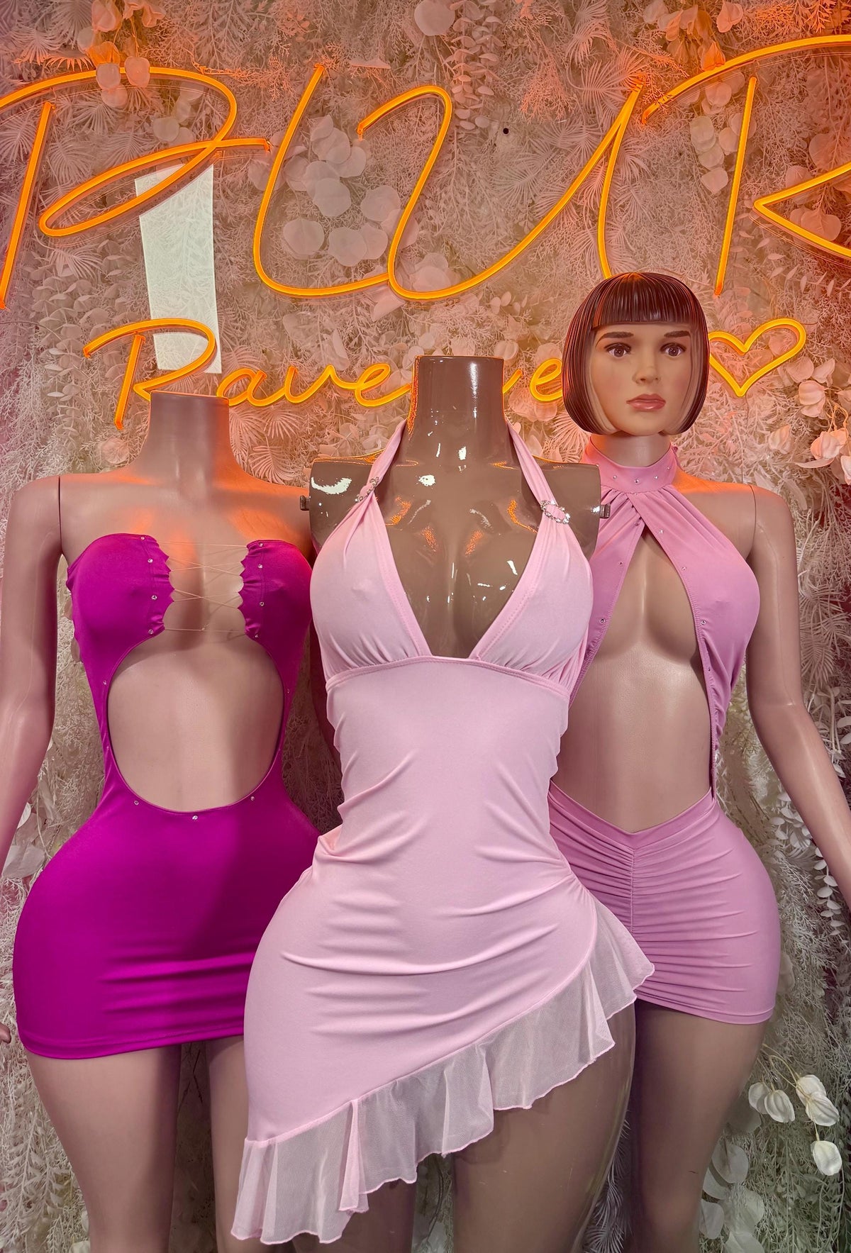 Pink Mini Dress Women - Exotic Dancewear Clubwear Party Bodycon Club Night Out Dress - image 3