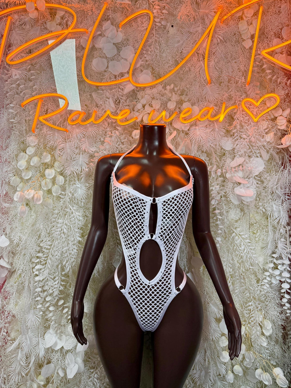 Bottlegirl White Bodysuit - Bartender Uniform, VIP Bottle Service, Rave Outfit Club Party Festival