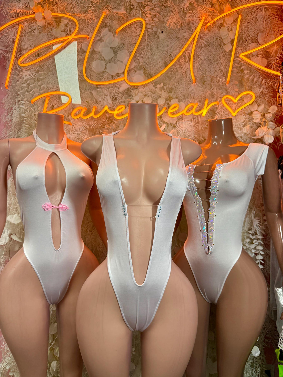 White Bodysuit - Bottle Service Outfit, Rave Festival Clubwear, Sexy One Piece Dancewear - image 3