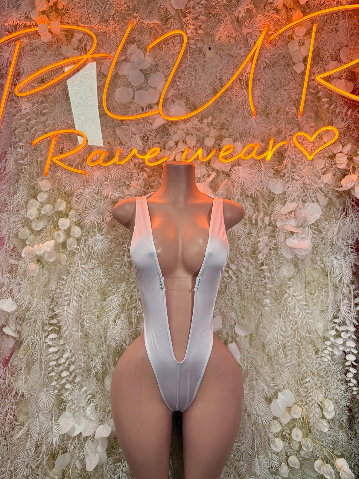 White Bodysuit - Bottle Service Outfit, Rave Festival Clubwear, Sexy One Piece Dancewear