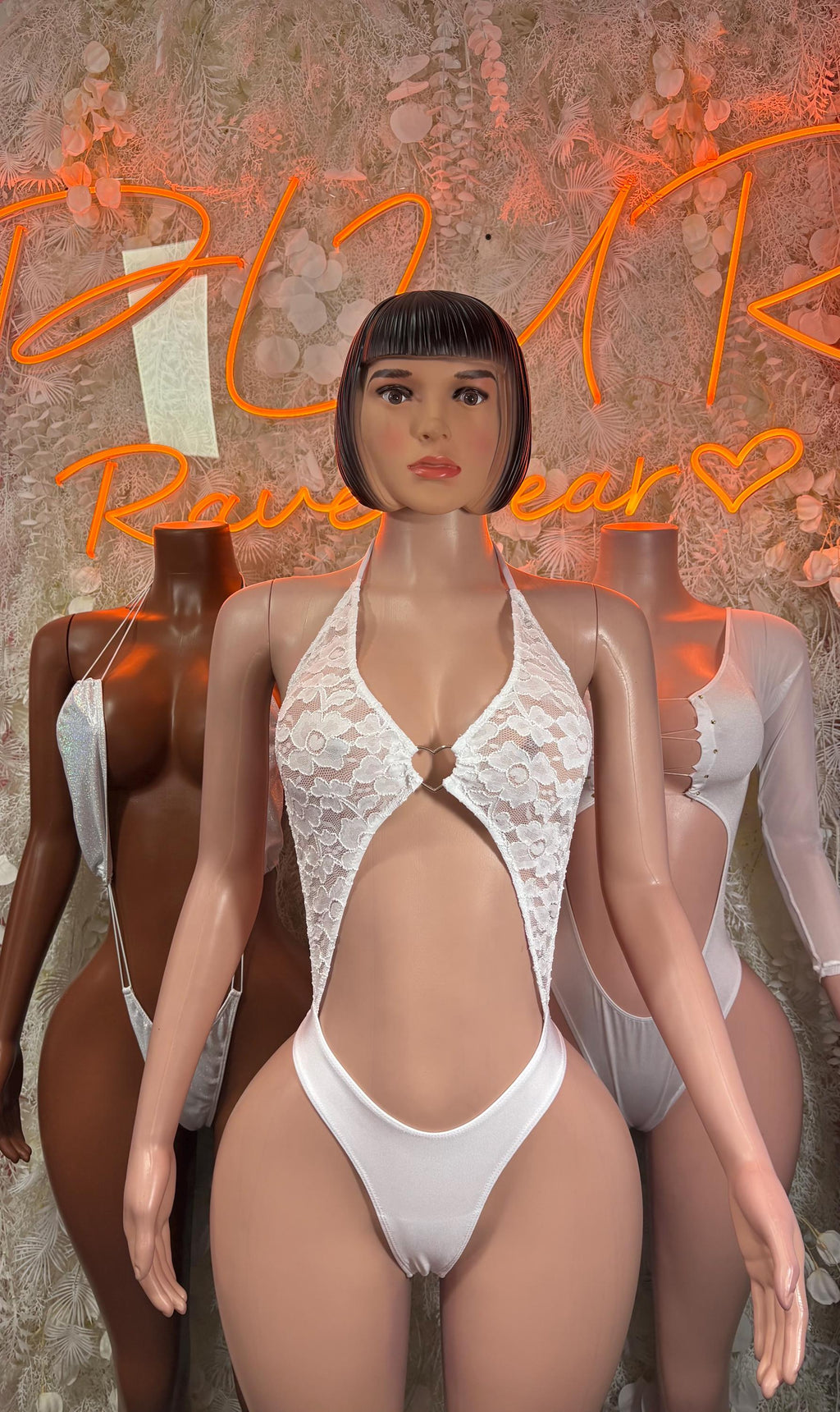 White Bodysuit - Bottle Service Outfit, Rave Festival Clubwear, Sexy One Piece Dancewear - image 3
