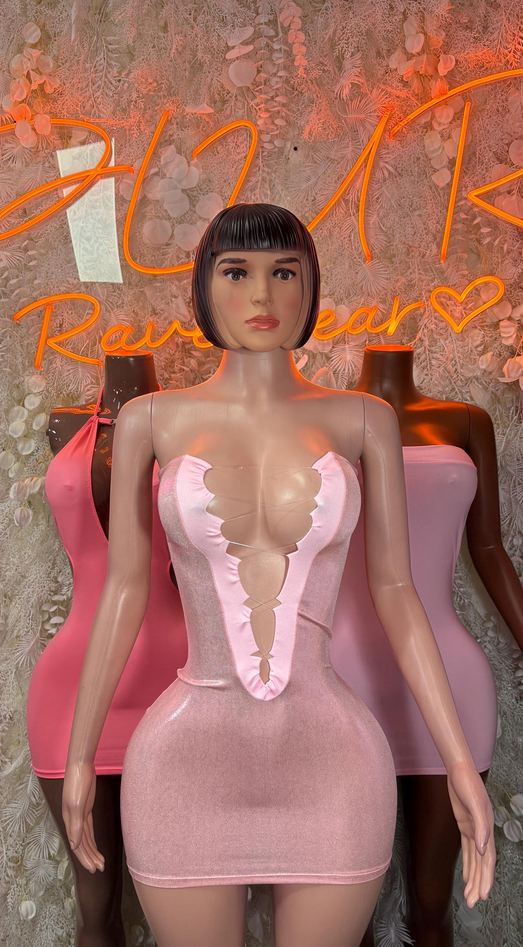 Bartenders Pink Dress Rave Festival Outfit Women - Bartenders Clubwear Bottle Girl Ravewear - image 3
