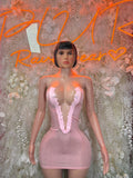 Bartenders Pink Dress Rave Festival Outfit Women - Bartenders Clubwear Bottle Girl Ravewear