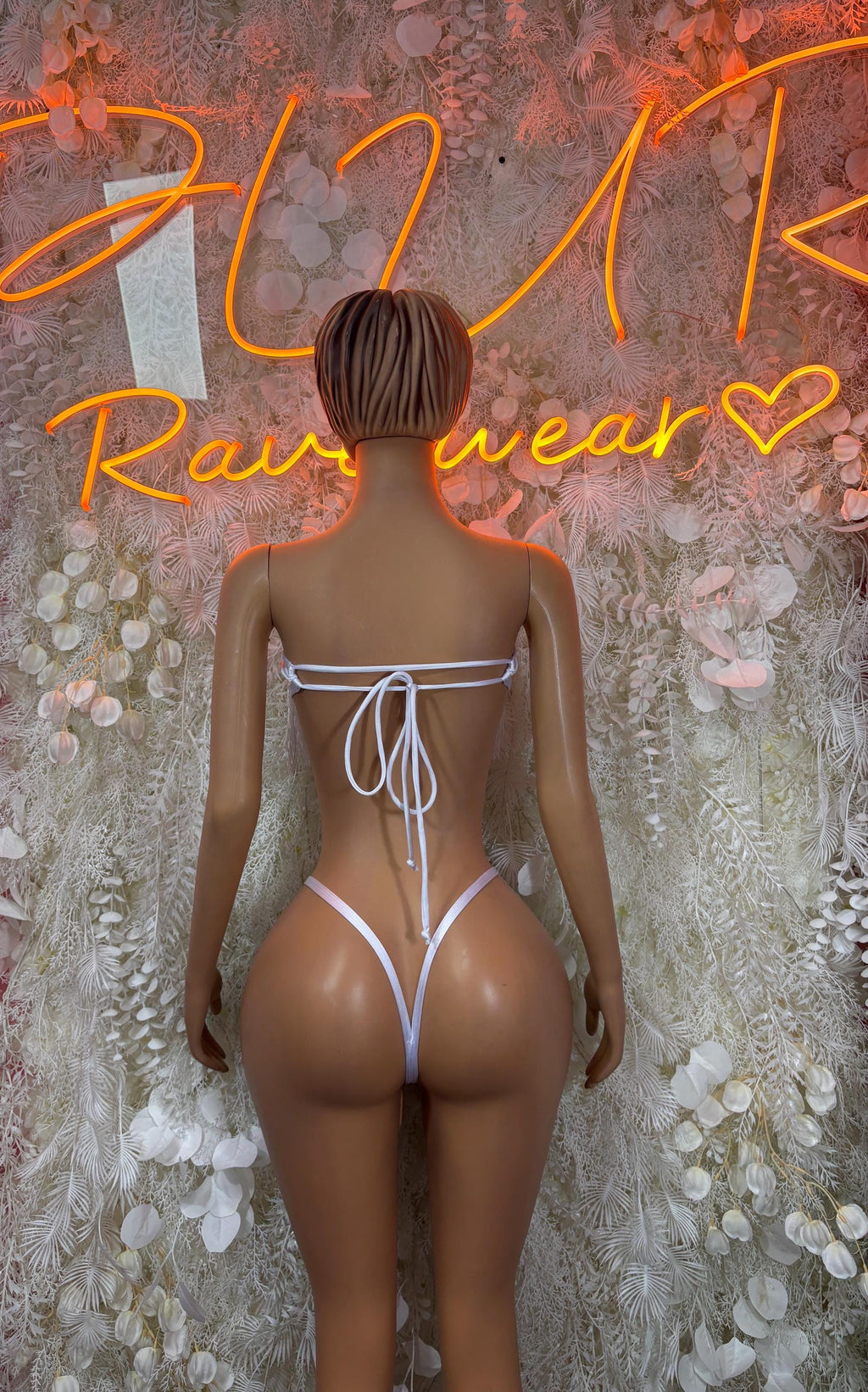 White Festival Bodysuit One Piece Dancewear Rave Wear Festival Outfit - image 2