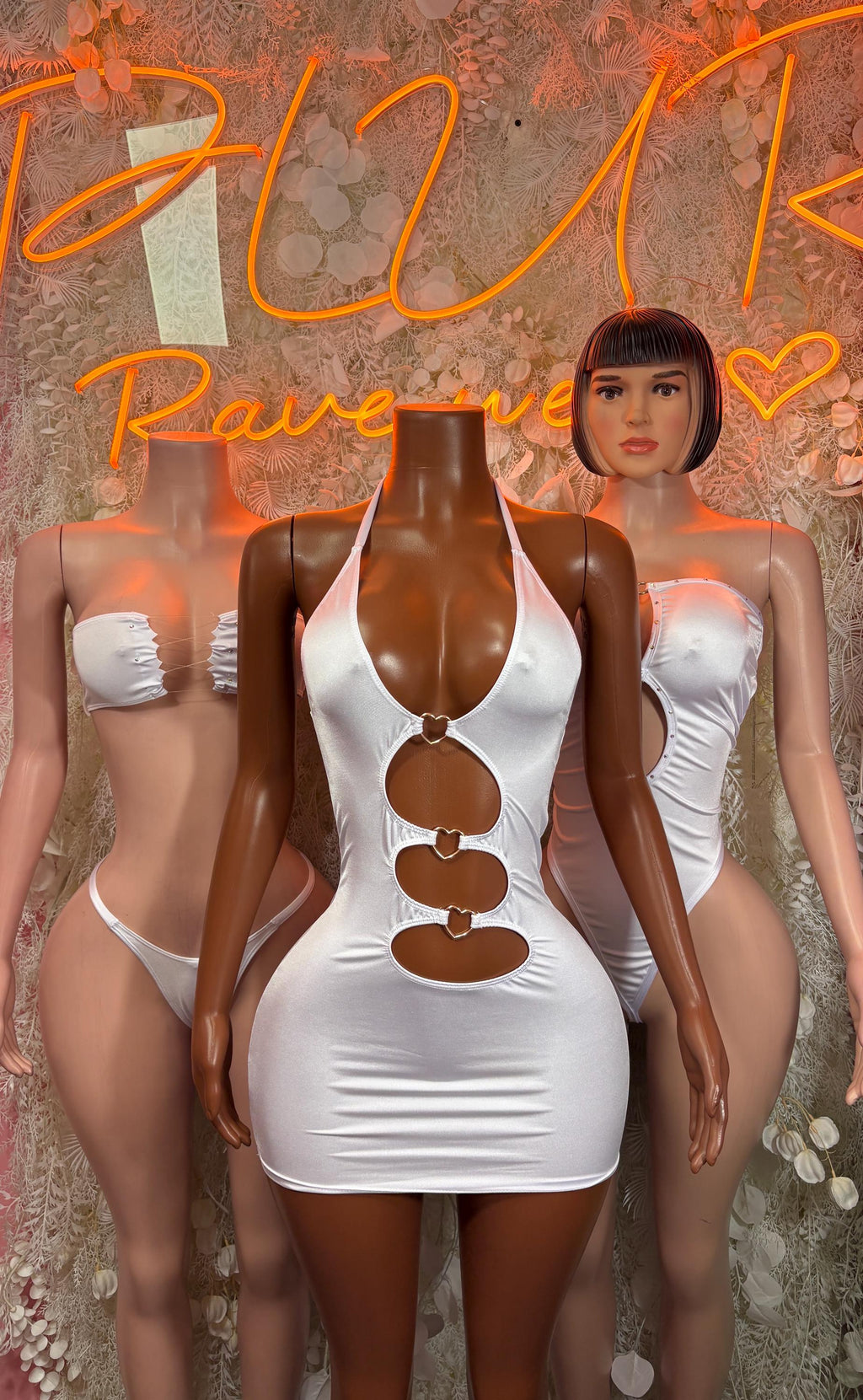 White Festival Bikini Two Piece Dancewear Rave Wear Festival Outfit - image 3