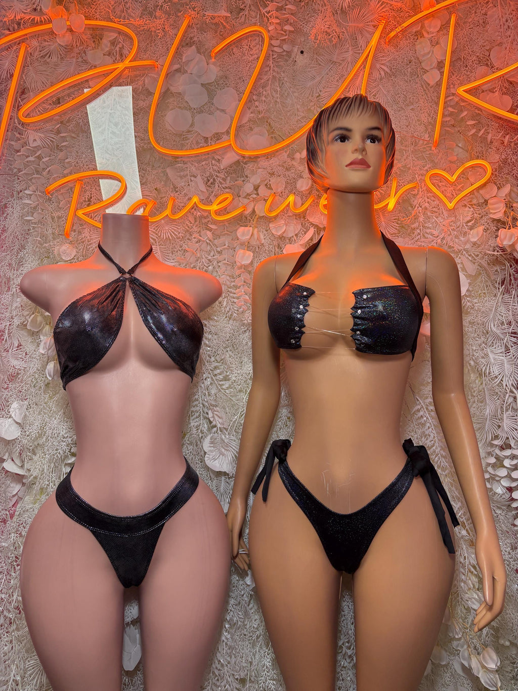 Festival Clothing Black Two Piece Set Rave Outfit Clubwear Bartender Outfit - image 3