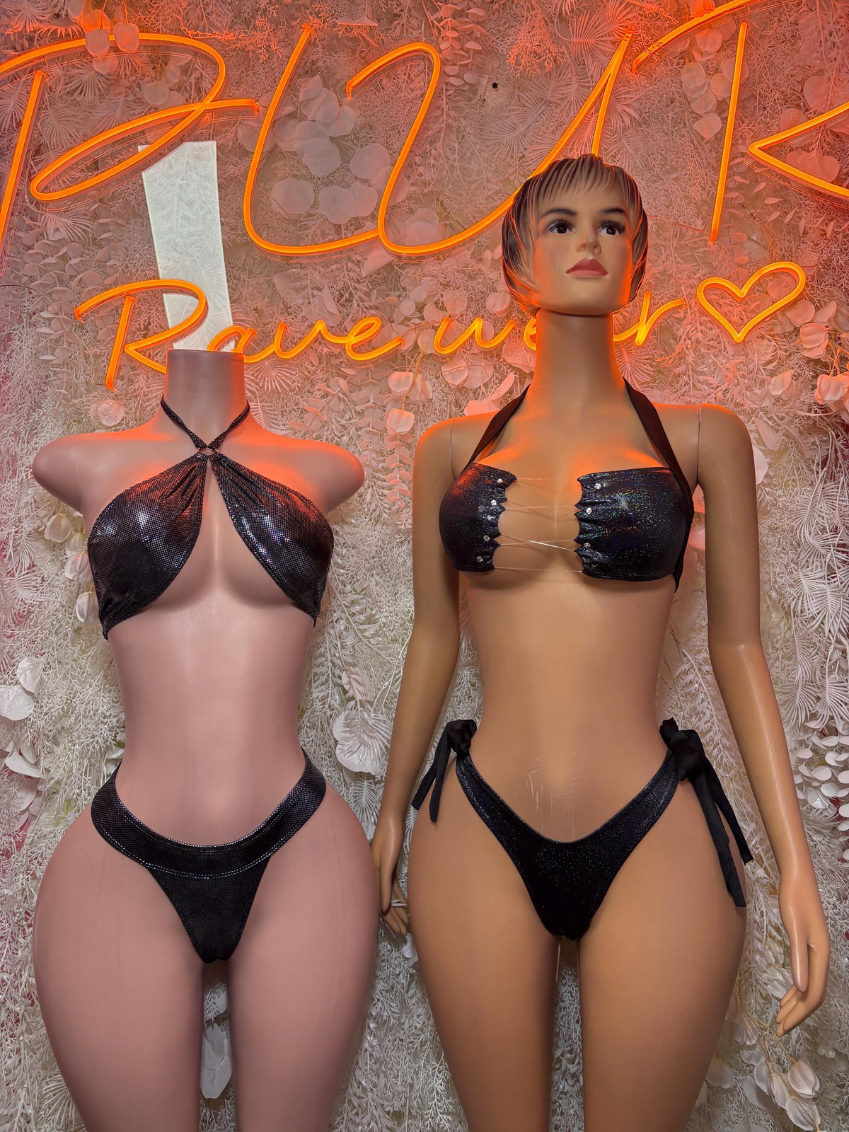 Festival Clothing Black Two Piece Set Rave Outfit Clubwear Bartender Outfit - image 3
