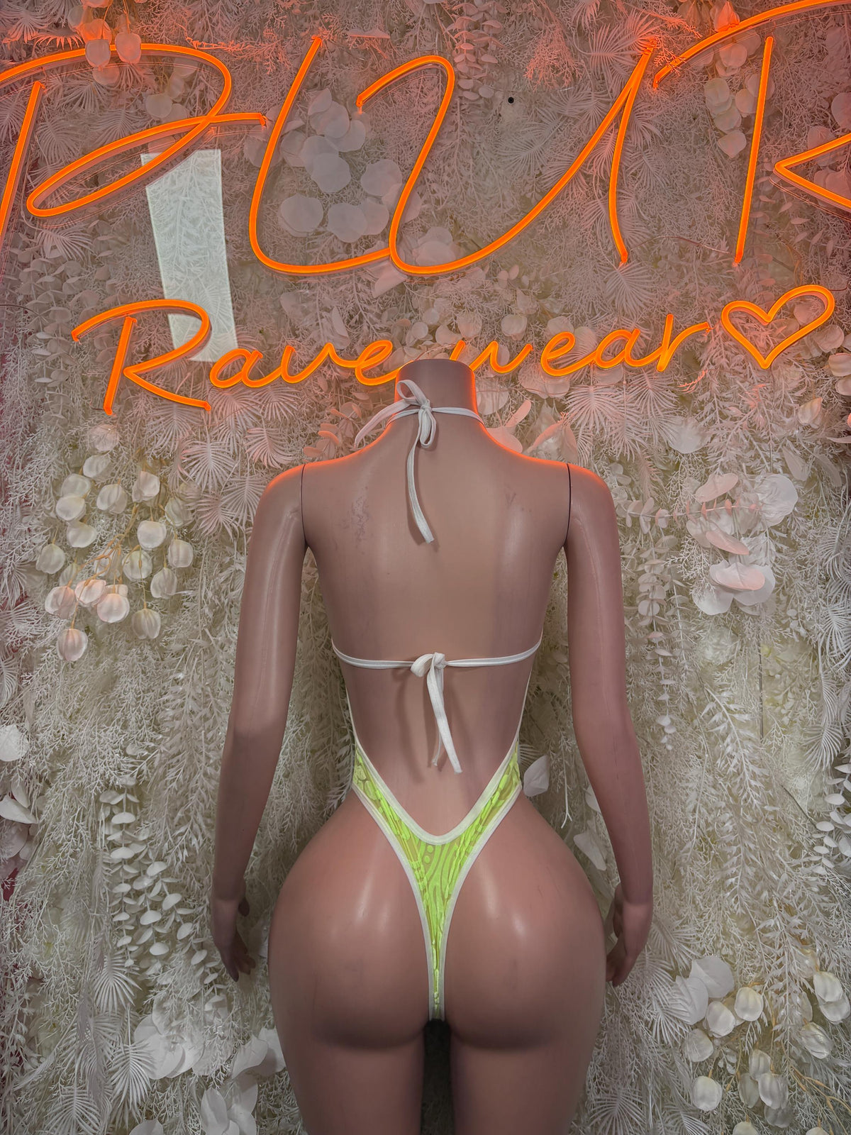 Festival Outfit One-Piece Bodysuit - Neon Green | Exotic Dancewear for Performers, Raves, & Festival Clothing - image 2