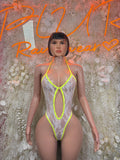 Festival Outfit One-Piece Bodysuit - Neon Green | Exotic Dancewear for Performers, Raves, & Festival Clothing
