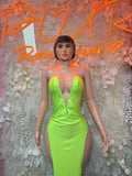 Neon Festival Gown - Exotic Dancewear Elegant, Date Night Dress, Formal Evening Maxi