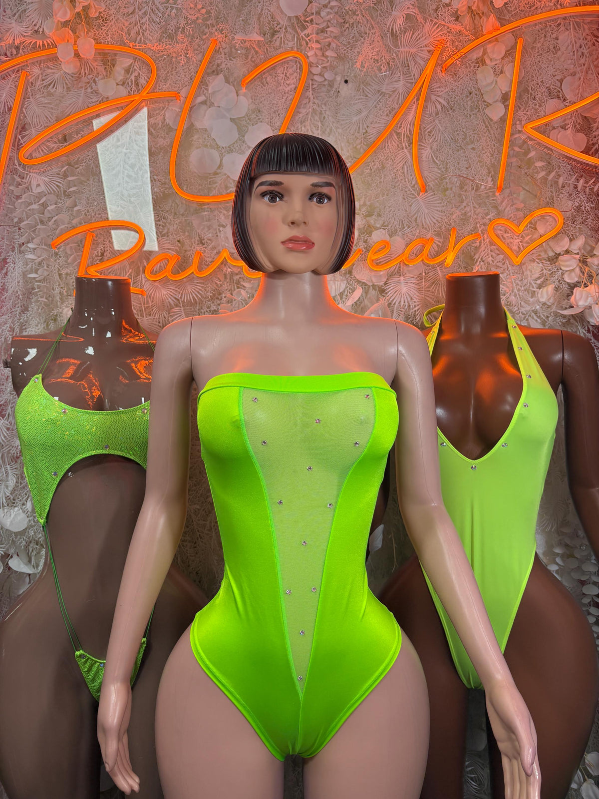 Festival One-Piece Bodysuit - Neon Green | Exotic Dancewear for Performers, Raves, & Festival Clothing - image 3