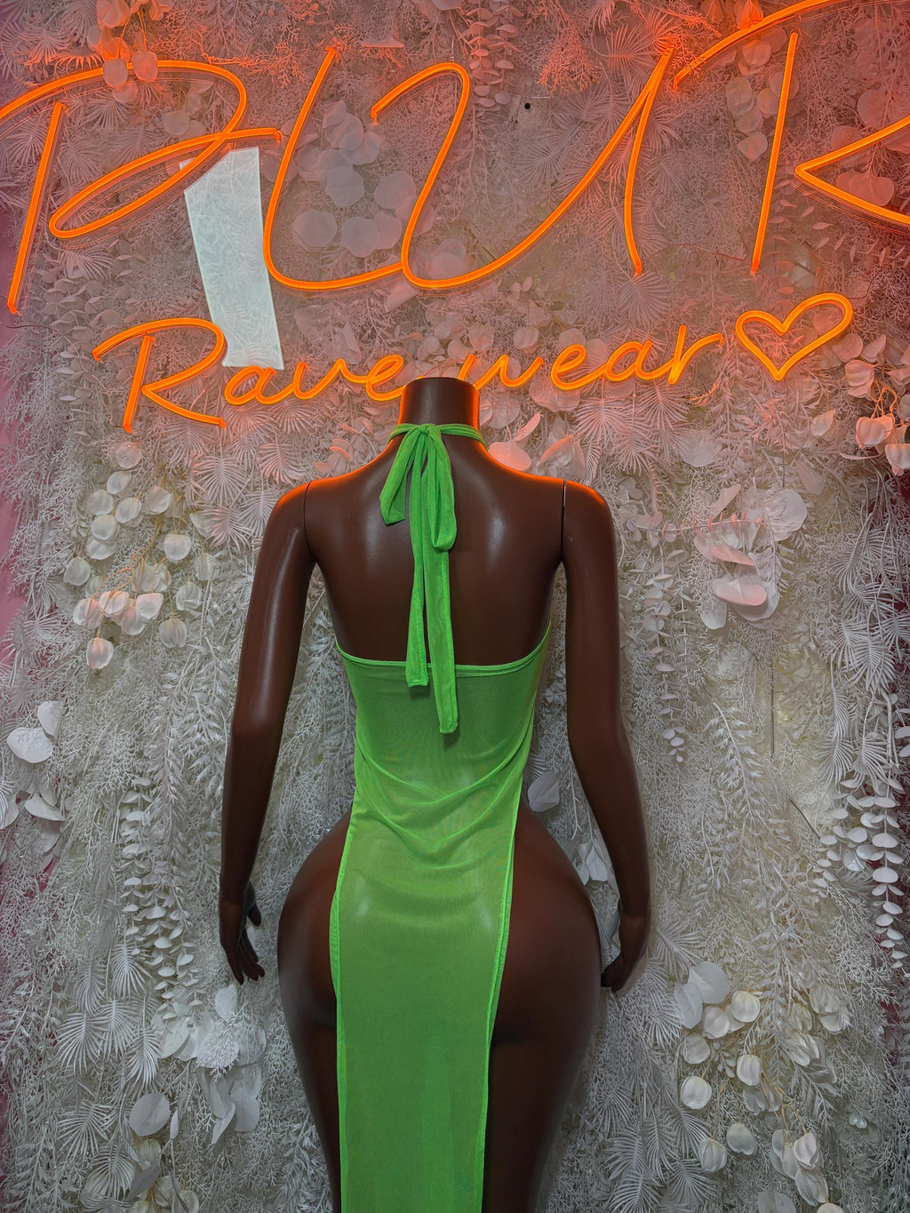 Neon Festival Gown - Exotic Dancewear Elegant, Date Night Dress, Formal Evening Maxi - image 2
