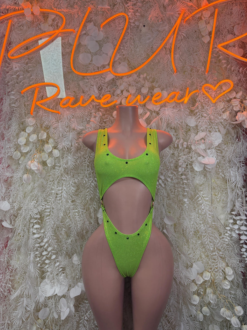 Festival One-Piece Bodysuit - Neon Green | Exotic Dancewear for Performers, Raves, & Festival Clothing