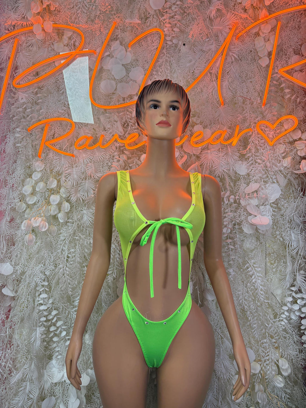 Rave One-Piece Bodysuit - Neon Green | Exotic Dancewear for Performers, Raves, & Festival Clothing
