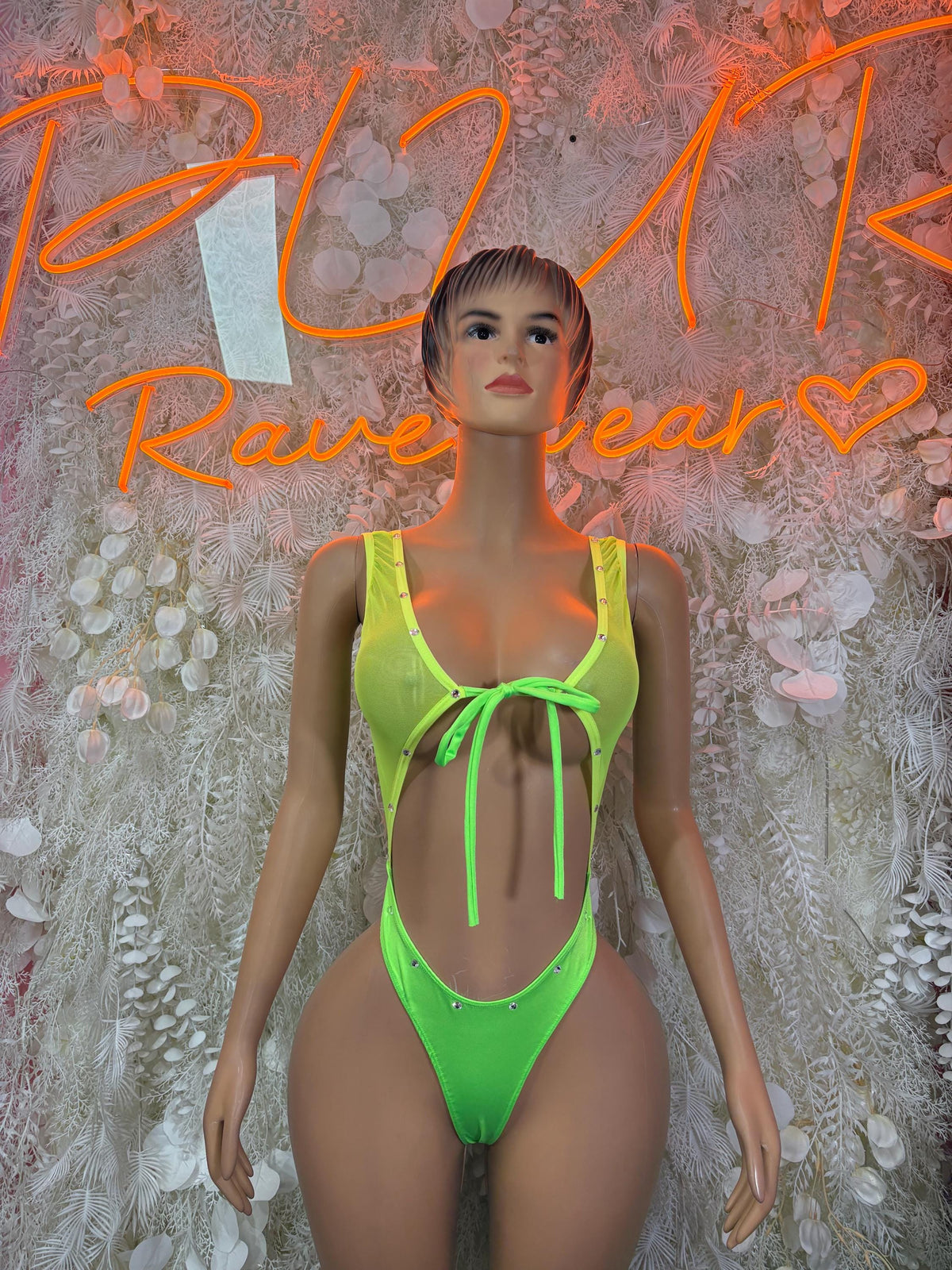 Rave One-Piece Bodysuit - Neon Green | Exotic Dancewear for Performers, Raves, & Festival Clothing