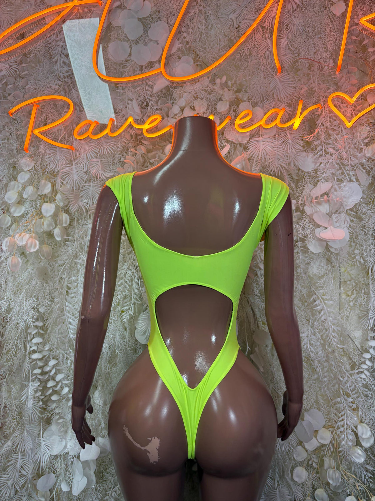 Rave One-Piece Bodysuit - Neon Green | Exotic Dancewear for Performers, Raves, & Festival Clothing - image 2