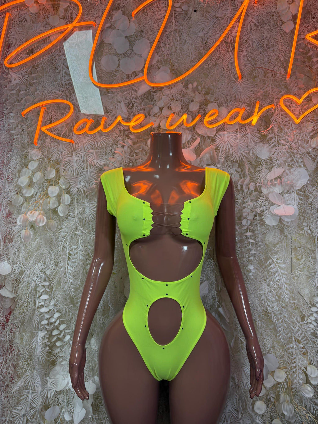 Rave One-Piece Bodysuit - Neon Green | Exotic Dancewear for Performers, Raves, & Festival Clothing