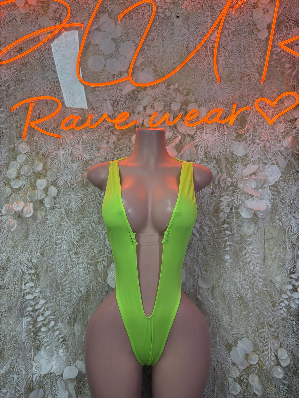Ravewear One-Piece Bodysuit - Neon Green | Exotic Dancewear for Performers, Raves, & Festival Clothing