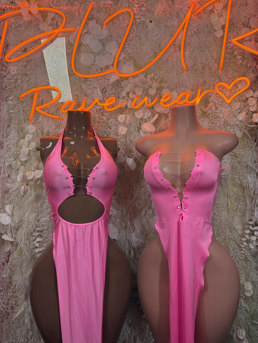 Hot Pink Festival Gown - Exotic Dancewear Elegant, Date Night Dress, Formal Evening Maxi - image 3