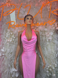 Hot Pink Festival Gown - Exotic Dancewear Elegant, Date Night Dress, Formal Evening Maxi