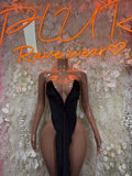 Black Gown - Exotic Dancewear Elegant, Date Night Dress, Formal Evening Maxi