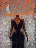 Black Gown - Exotic Dancewear Elegant, Date Night Dress, Formal Evening Maxi
