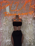 Black Gown - Exotic Dancewear Elegant, Date Night Dress, Formal Evening Maxi