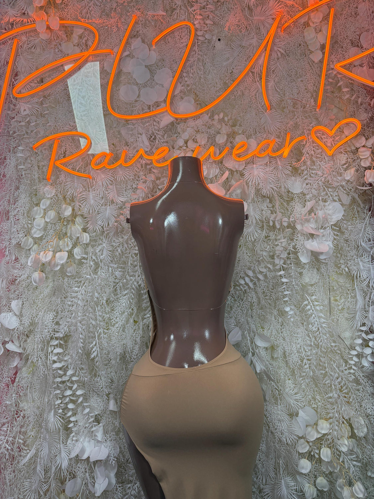 Nude Gown - Exotic Dancewear, Stripper Dress, Festival Rave Outfit, Elegant Evening Date Night Dress - image 2
