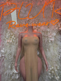 Nude Gown - Exotic Dancewear, Stripper Dress, Festival Rave Outfit, Elegant Evening Date Night Dress