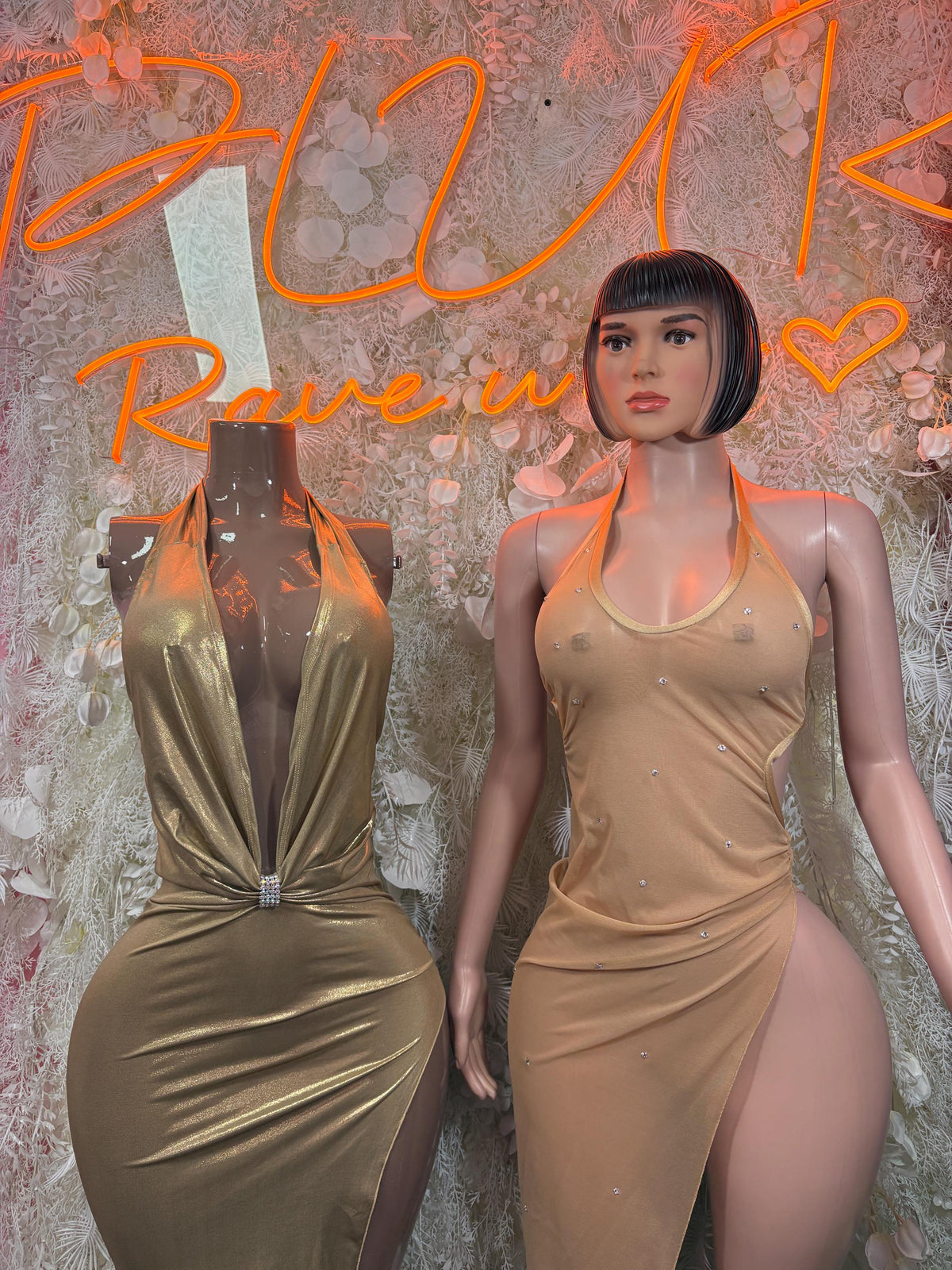 Nude Gown - Exotic Dancewear, Festival Dress, Elegant Evening Date Night Dress - image 3