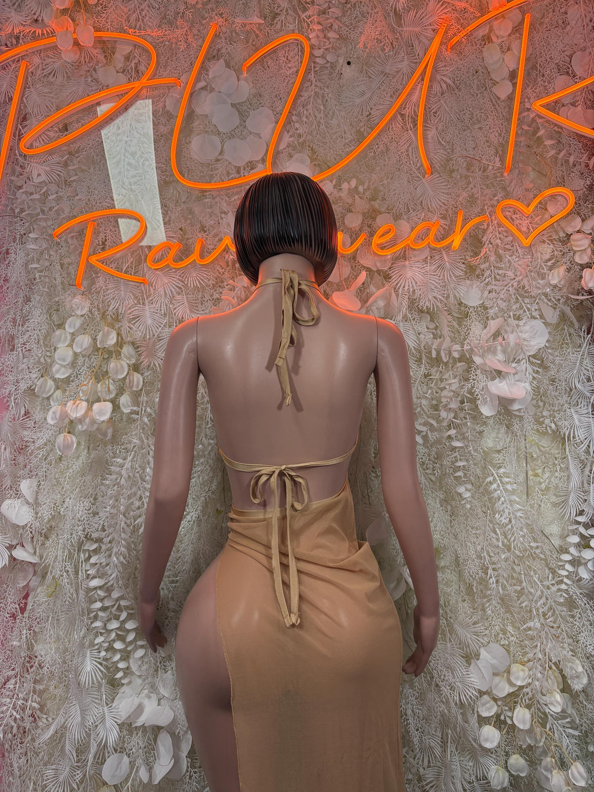 Nude Gown - Exotic Dancewear, Festival Dress, Elegant Evening Date Night Dress - image 2