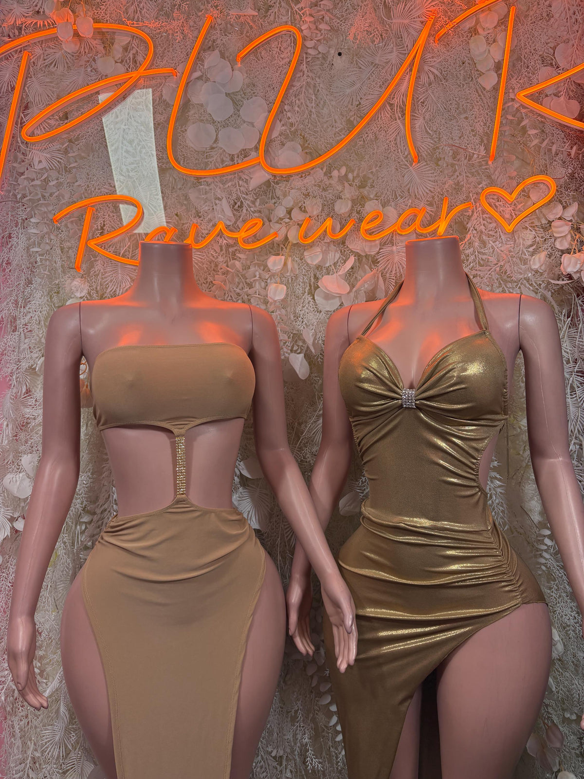 Nude Gown - Exotic Dancewear, Festival Dress, Elegant Evening Date Night Dress - image 2