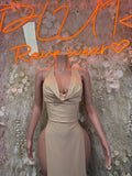Nude Gown - Exotic Dancewear Elegant, Date Night Dress, Formal Evening Dress