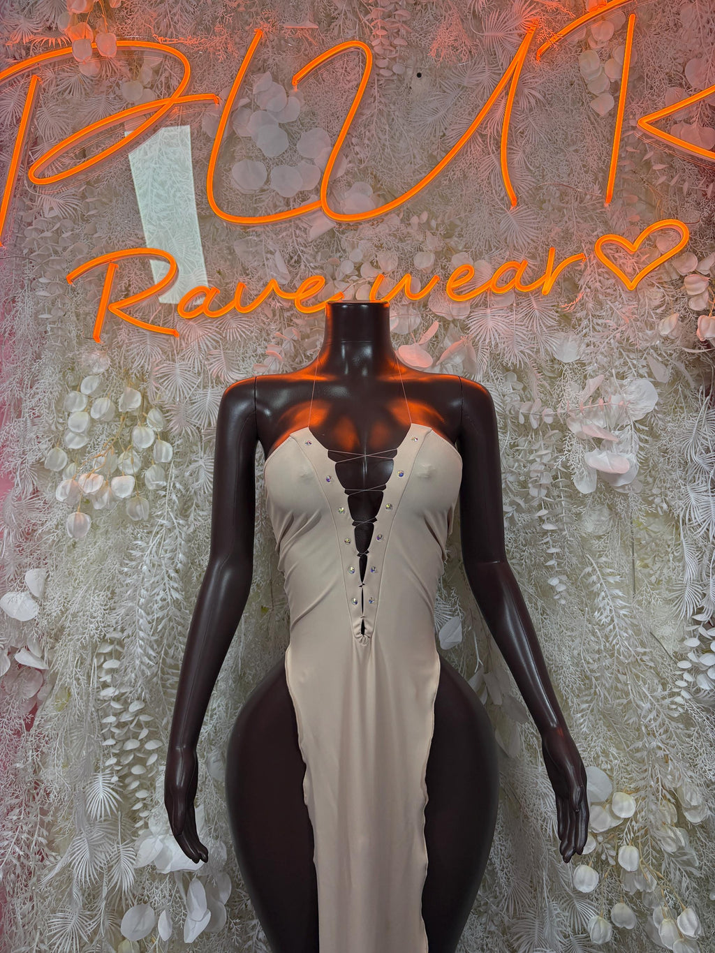 Nude Gown - Exotic Dancewear Elegant, Date Night Dress, Formal Evening Dress