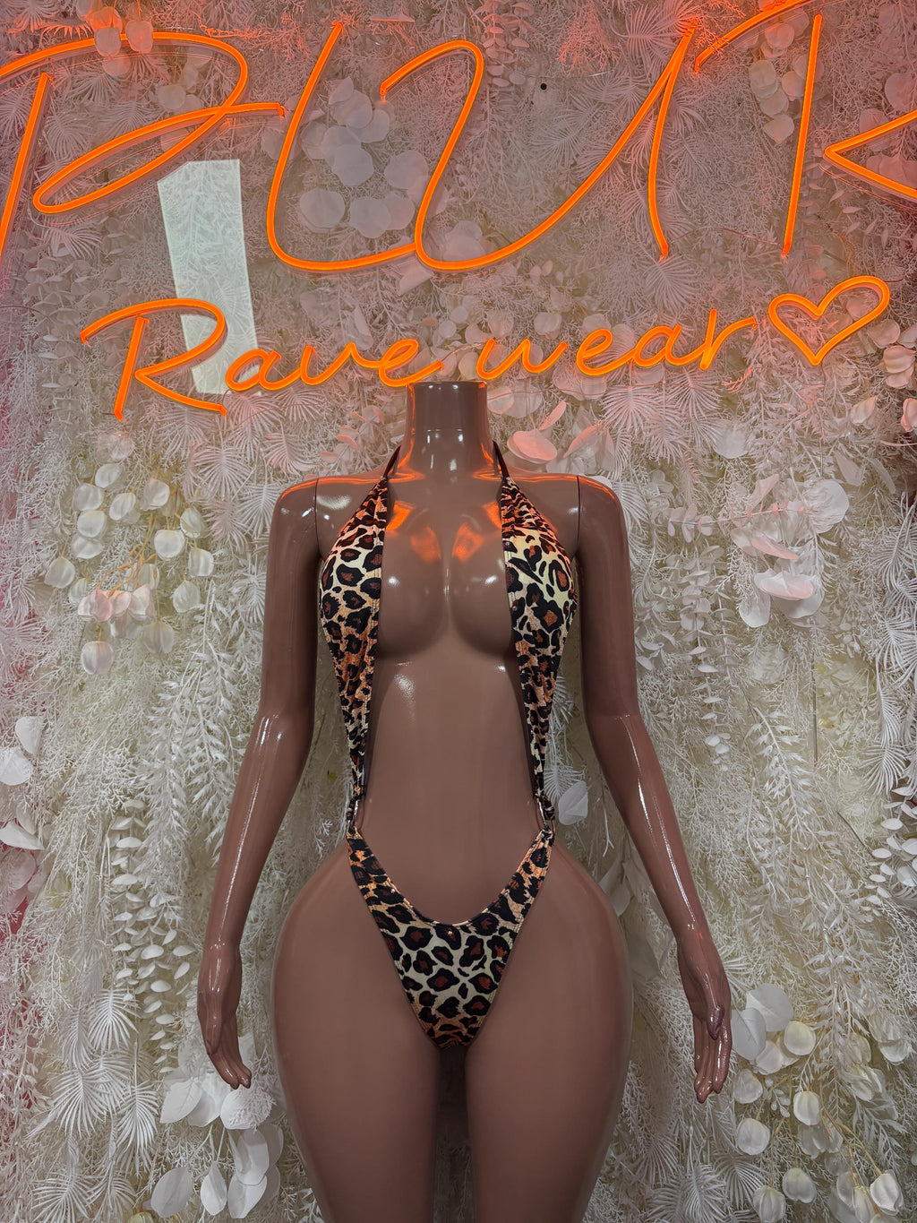 Leopard Print One Piece Bodysuit Exotic Dancewear Festival Outfit, Dancewear, Party Clubwear